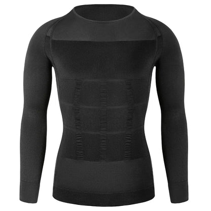 Men Body Shaper Long Sleeve Compression Shirts Winter Base Layer T-Shirt