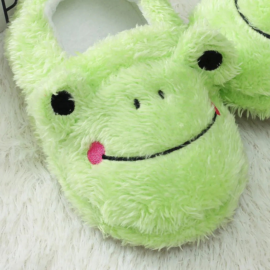 Toddler Infant Furry Slipper Kids Baby Warm Shoes Boys Girls Cartoon Soft-Soled