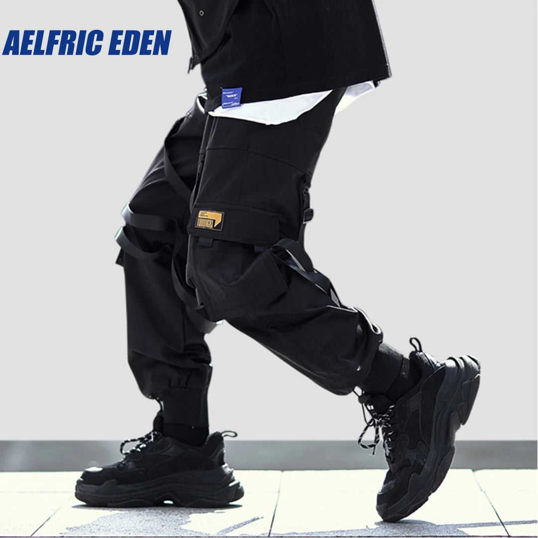 Aelfric Eden Swag Ribbon Harajuku Mens Hip Hip Pants Jogger Streetwear Cargo