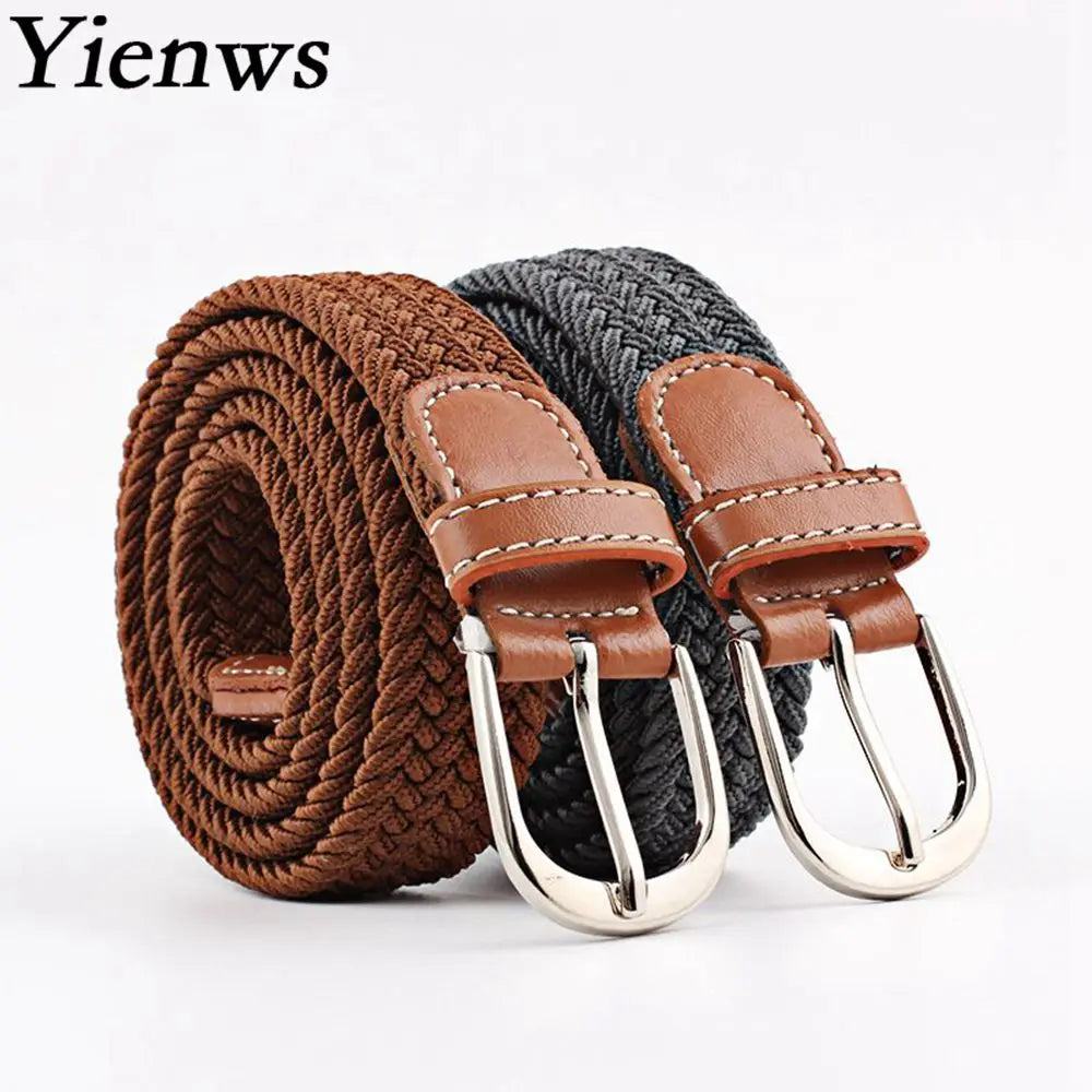 Yienws Elastic Strap Belt for Boys Youth Stretch Waist Belts Pin Buckle Kemer