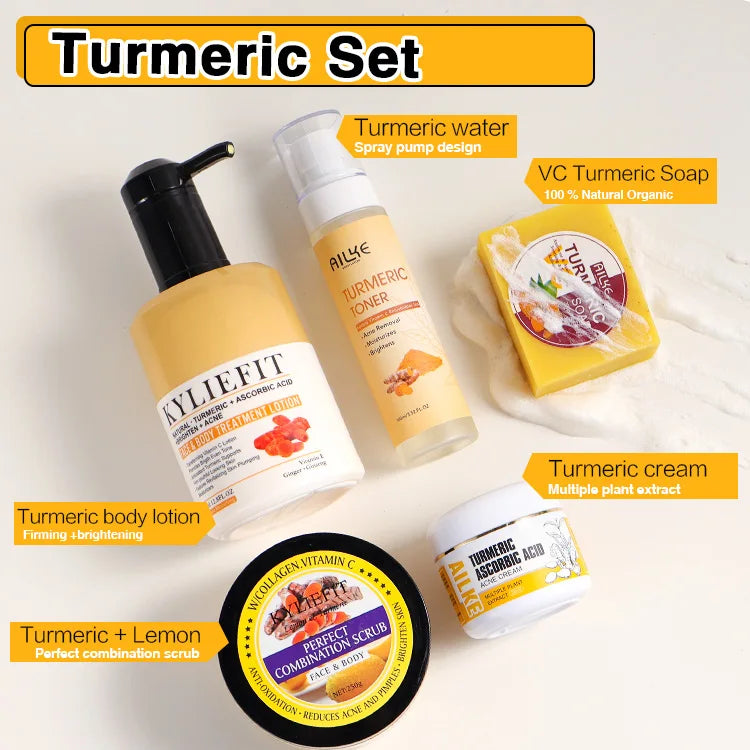 Private Label Beauty Kit Vitamin C Turmeric Facial Skin Care Set For Women