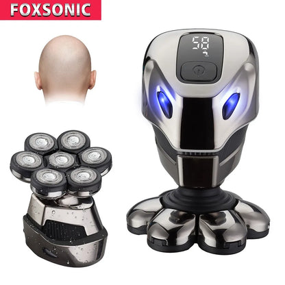 FOXSONIC Electric Shaver Razor for Men's Trimmer Wet and Bald Head Dry Razor 7D