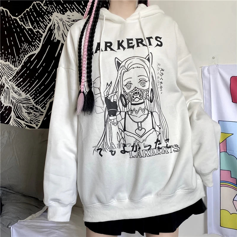 Woman Sweatshirts Kawaii Funny Cartoon Hoodies Ullzang Cute Anime Oversize