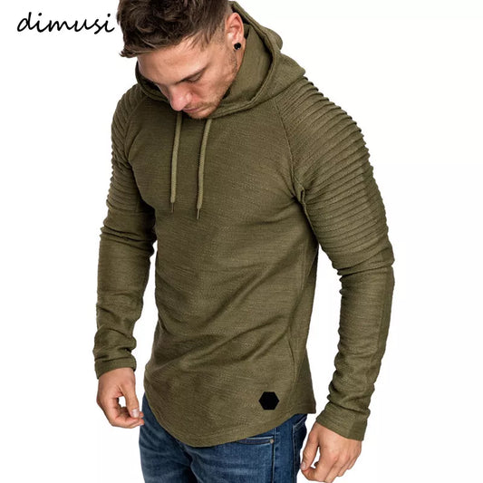 DIMUSI Brand Fashion Mens Hoodies Men Solid Color Hooded Slim Sweatshirt