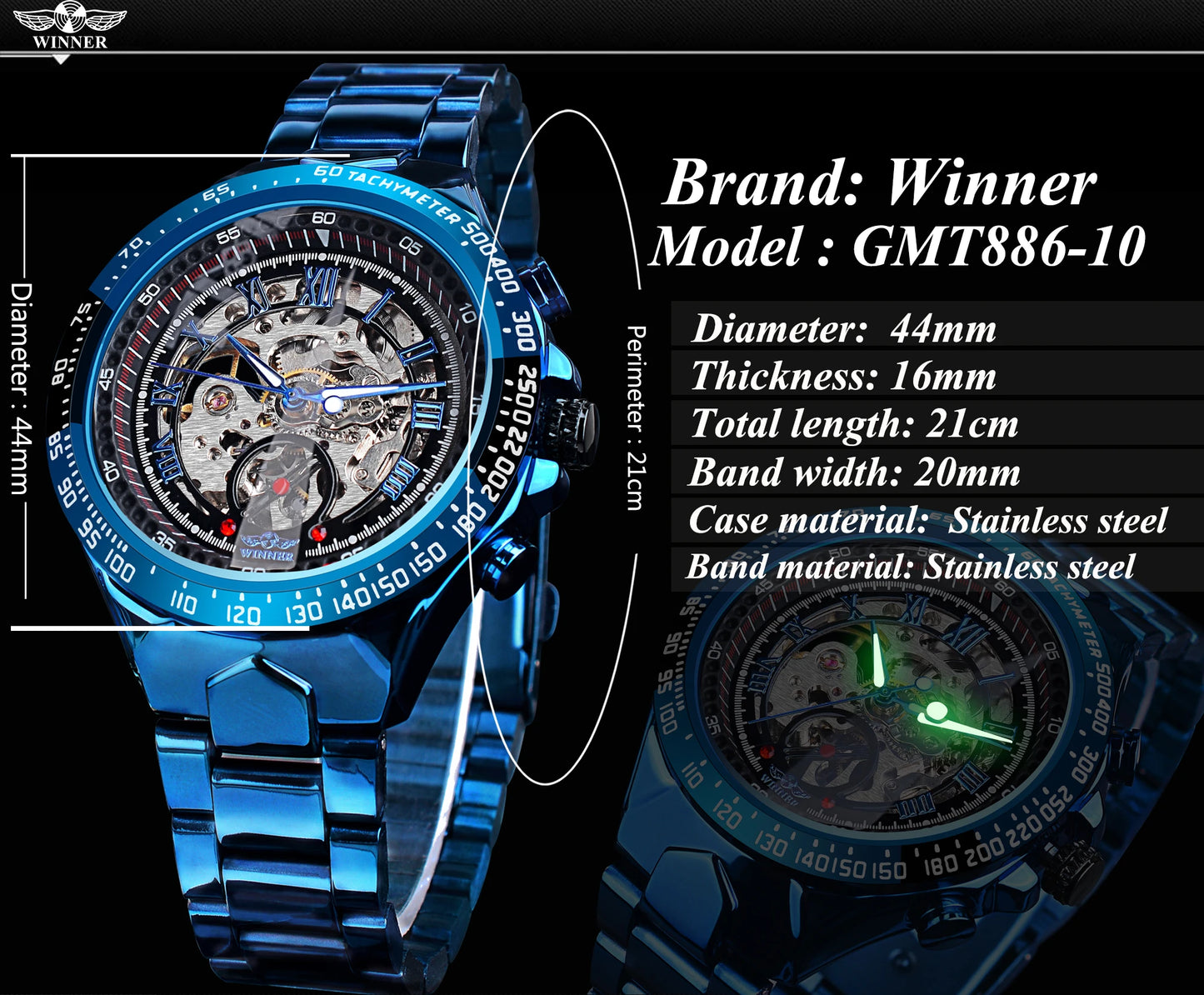 Winner New Top New Men Mechanical Wristwatches Luxury Automatic Mens Watch