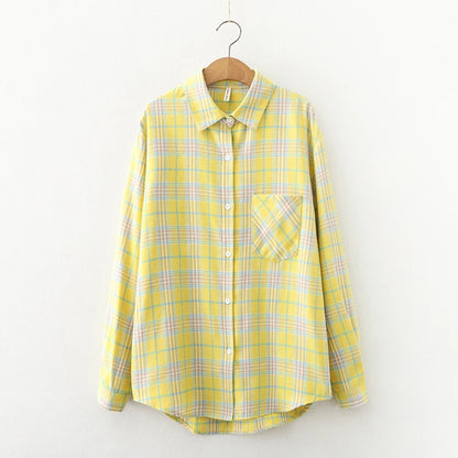 Fashion Women Plaid Shirt Chic Checked Female Casual Print Shirts