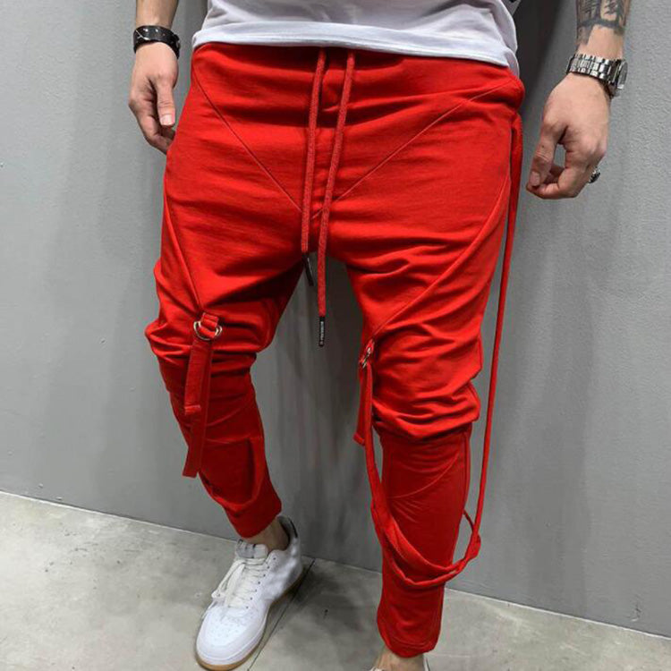 Fashion Men Bandage Pencil Pants Casual Harem Trousers Mens Joggers