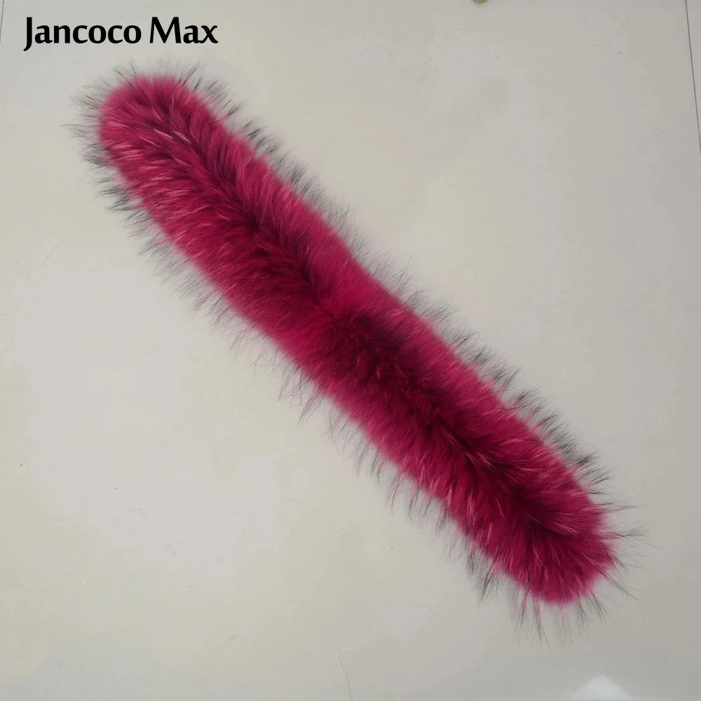 Jancoco Max + Lining 65cm Real Raccoon Fur Trimming Collar for Kids