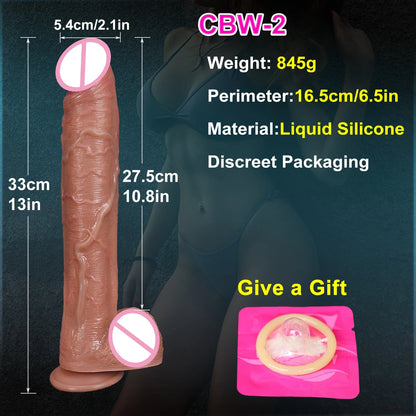 Soft Real Veins Huge Thick Dildo Suction Cup Silicone Cock Anal Plug Sex