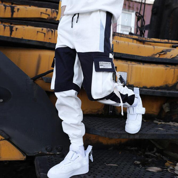 Streetwear Mens Multi Pockets Cargo Harem Pants Hip Hop Casual Male Track Pants