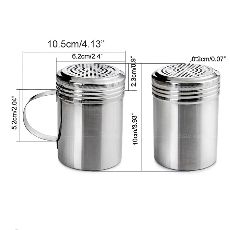 1pcs Stainless Steel Spice Sugar Salt Handle Pepper Herb Shaker Jar Box