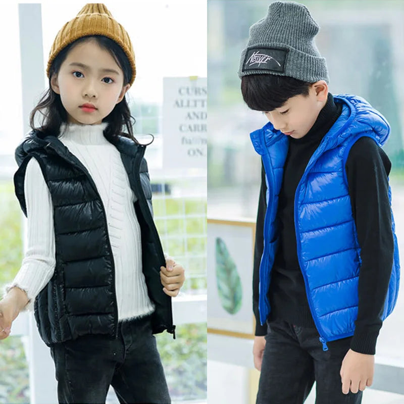 Kids Vest Children's Girls Vest Hooded Jacket Winter Autumn  Waistcoats