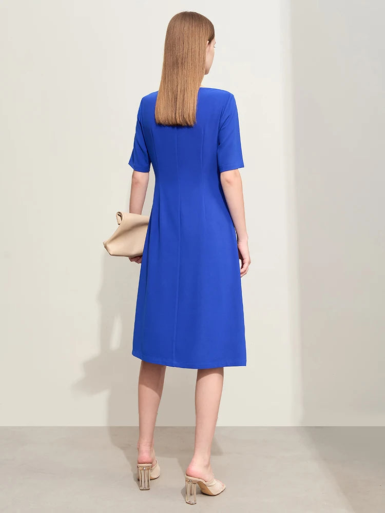 Amii Minimalism Dress for Women 2024 Summer New Office Lady