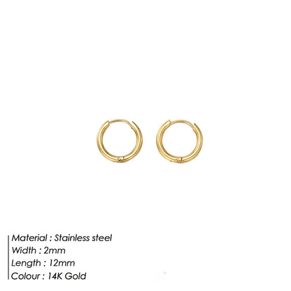 eManco Circle Round Buckles Earring Stainless Steel Earrings Minimalist Trendy