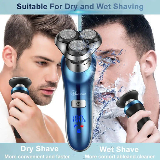 HATTEKER 4 in 1 Rotary Electric Shaver Facial Electric Razor  USB Rechargeable