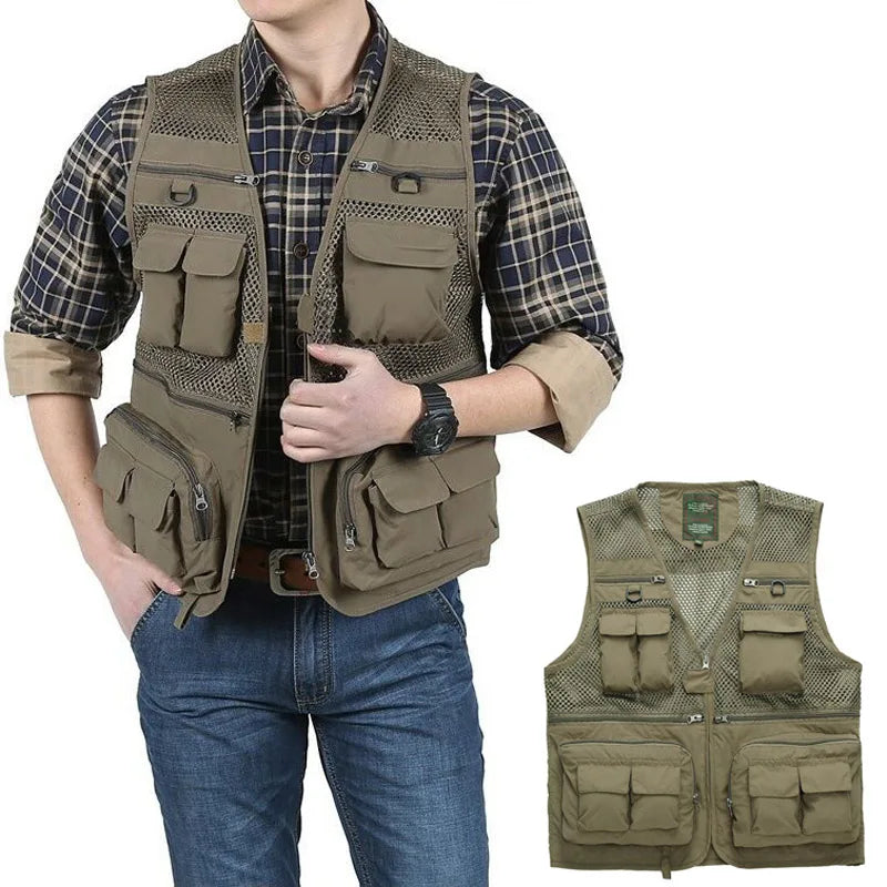 Outdoor Summer Tactical Fishing Vest Jackets Safari Sleeveless Jackets