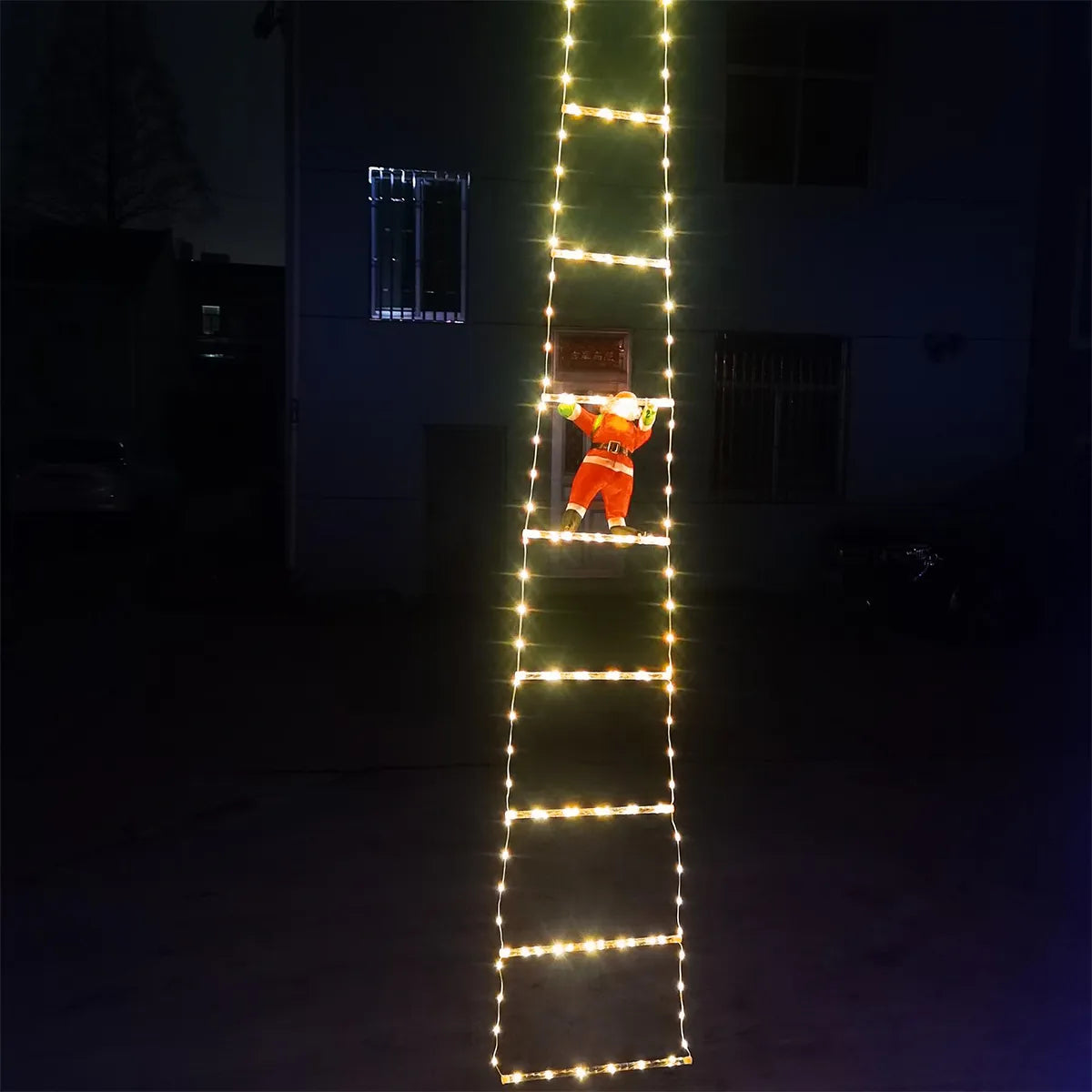 3M Santa Claus Climbing Ladder Warm Light 2024 Ornement New Year Gift