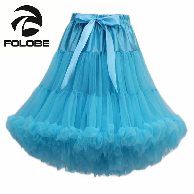 Net Yarn Tutu Skirt Boneless Petticoat Multi Color Fluffy 55cm Soft Tutu Skirts