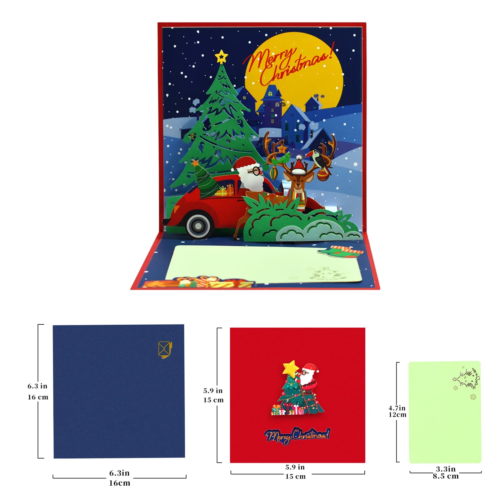 Merry Christmas Cards Christmas Tree Winter Gift Pop-Up Cards