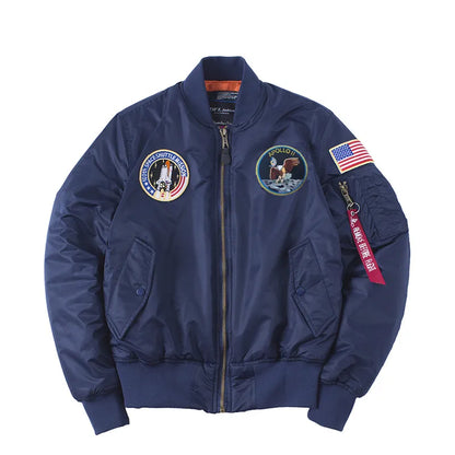 Apollo Winter Thick US Air Force Pilot Flight Jacket Ma-1 Reversible Padding