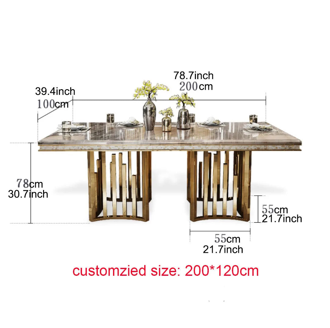 Modern Marble Dining Tables Modern Rectangular Gold Stainless Dining Table