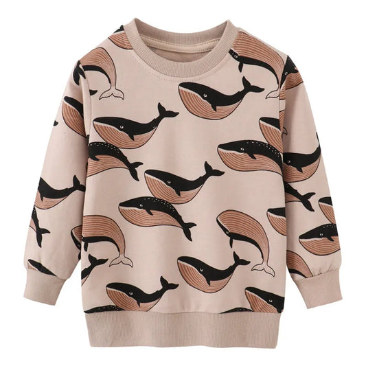 Jumping Meters New Arrival Autumn Boys Girls Sweatshirts Cotton Whale Print Hot