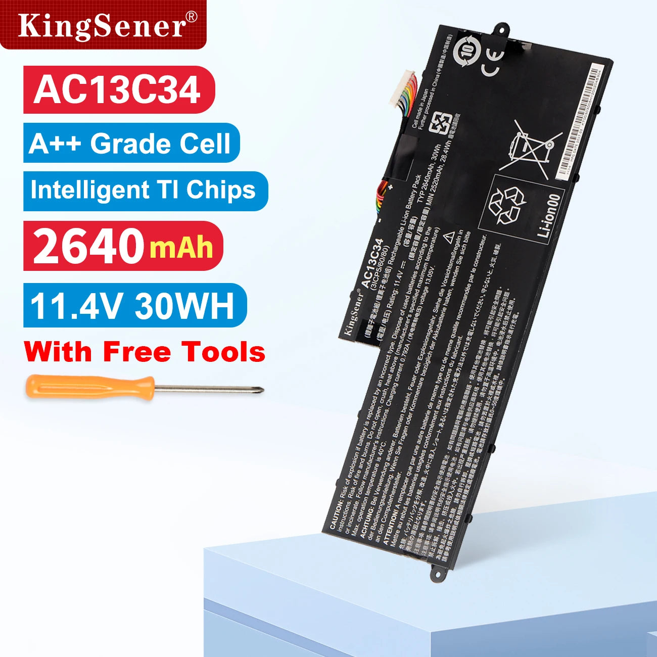 KingSener AC13C34 Laptop Battery for Acer Aspire V5-122p V5-132 E3-111 E3-112