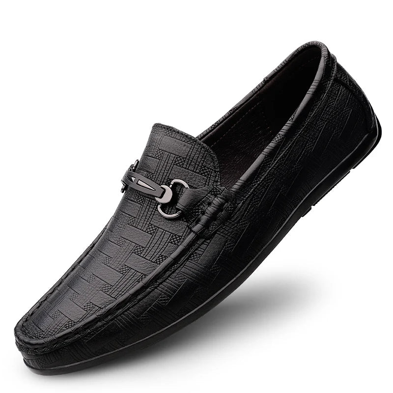 Brand Shoes Men Classic Genuine Leather Loafers Mens Slip-On Driving Shoes Men