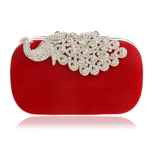 SEKUSA Clutch Evening Bags Crown Rhinestones Evening Bags Purse  Shoulder Bag