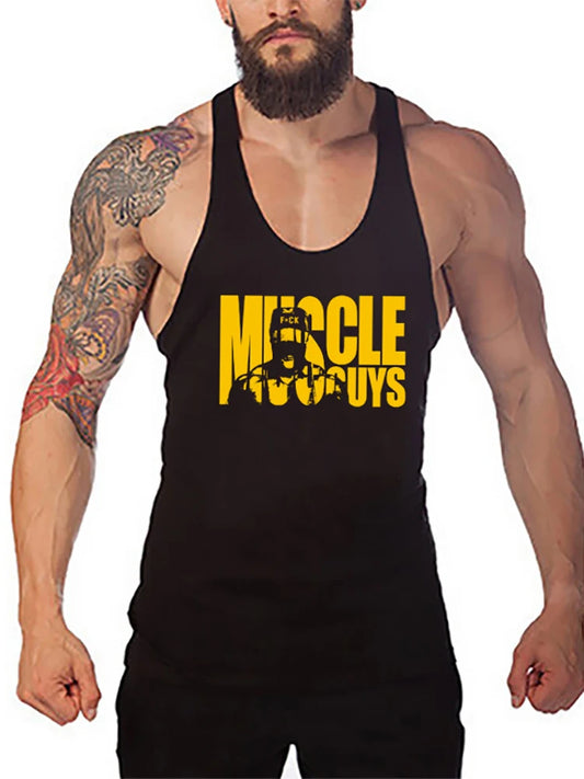 MACHINEFITNESS Summer Bodybuilding Muscle Vest Fitness Brand Tank Tops Men
