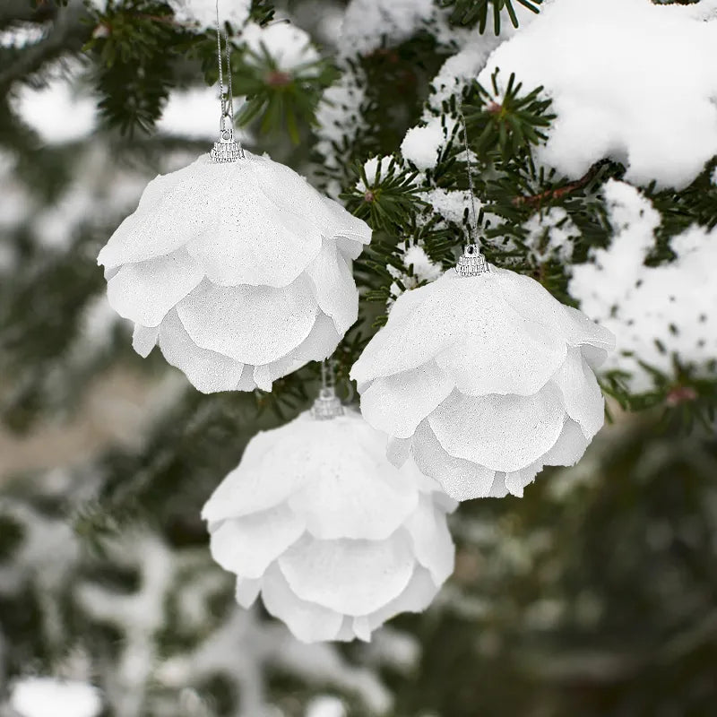 10/8/6cm Shatterproof White Foam Christmas Balls for Xmas Tree Decor Christmas