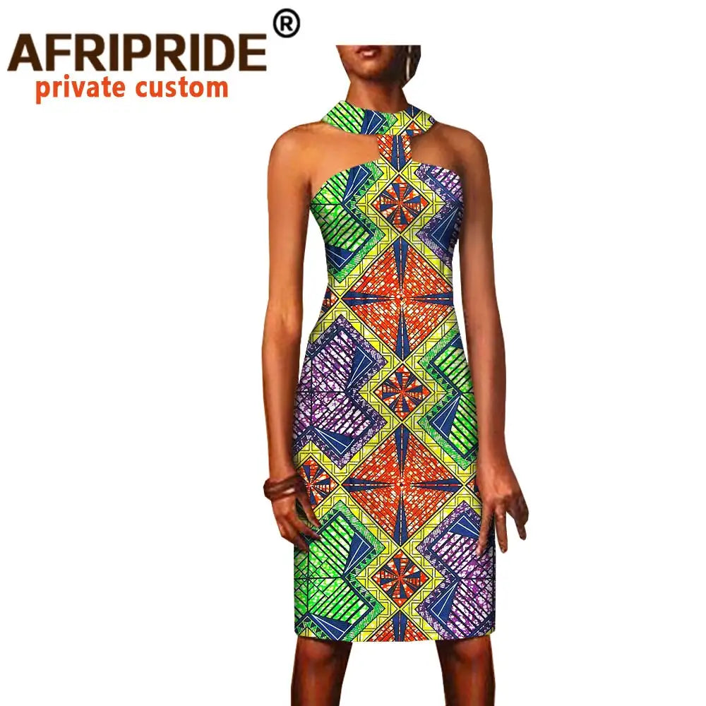 Summer African Dresses for Women Ankara Print Sleeveless Casual Women