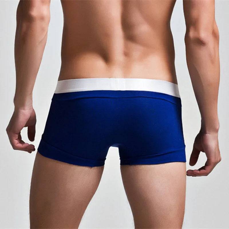 High Quality Cotton Underwear Men Boxer Shorts Fashion Low Waist U Convex