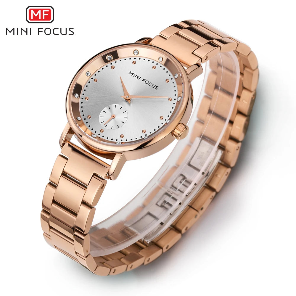 MINI FOCUS Rose Gold Watch Women Quartz Watches Ladies Top Brand