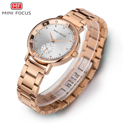 MINI FOCUS Rose Gold Watch Women Quartz Watches Ladies Top Brand