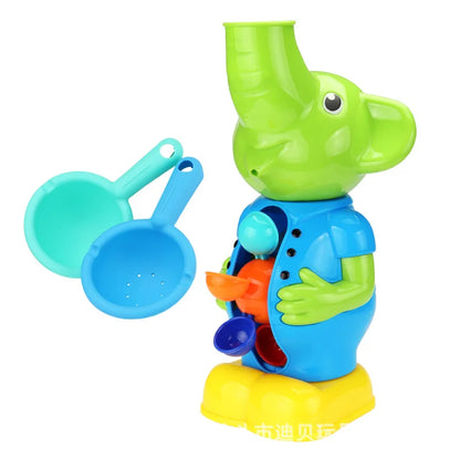 Kids Shower Bath Toys Cute Yellow Duck Waterwheel Elephant Toys Baby Faucet