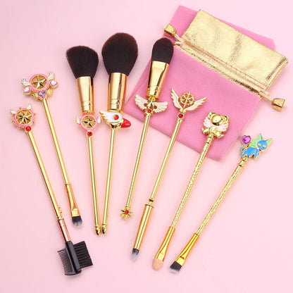 White Cardcaptor Sakura Makeup Brushes Set Tools Kit Eye Liner Shadow