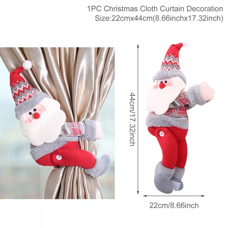 Santa Claus Elk Christmas Curtain Buckle Doll Ornament Christmas Decoration