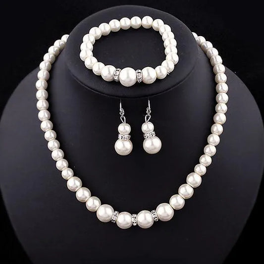 Newest Women Wedding Party Jewerly Set Simple Elegant Luxury Crystal Simulated