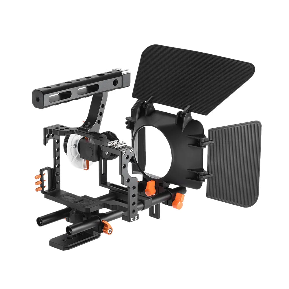 Andoer C500 Camera Camcorder Video Cage Rig Kit Matte Box+Follow Focus+Handle