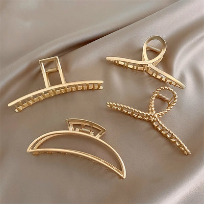 Women Geometric Hair Claw Girls Clamps Fashion Metal Hair Crab Cross