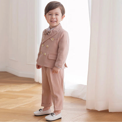 Pink Boys Suits for Weddings Kids Blazer Suit for Boy Costume Infant Blazer