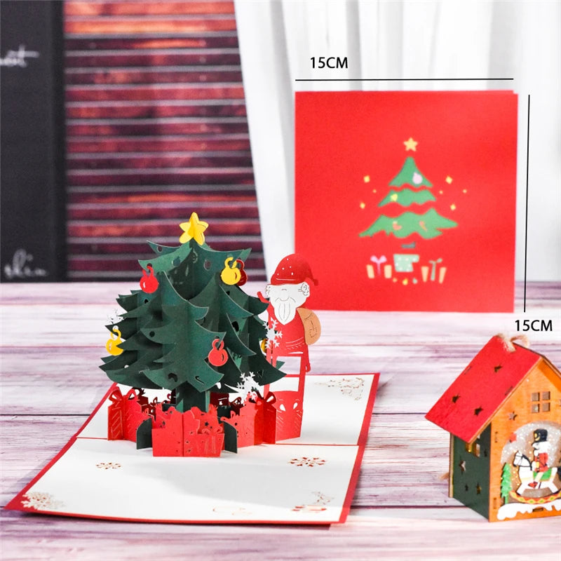 Merry Christmas Cards Christmas Tree Winter Gift Pop-Up Cards