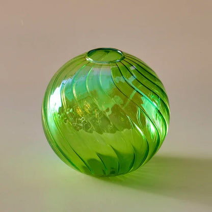 Iridescent Ball Vases Decoration Home Living Room Flower Pot for Interior Glass