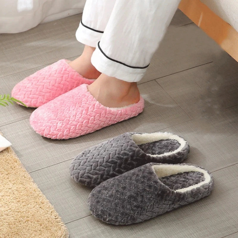 Women Indoor Slippers Warm Plush Lovers Home Slipper Anti Slip Autumn Winter