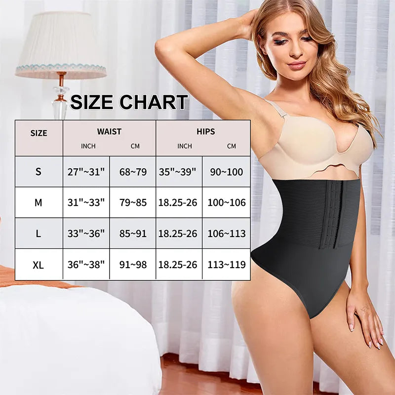 Women Waist Cincher Girdle Tummy Control Thong Panties Slimmer High Waist Body