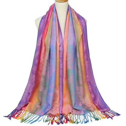 Fashion Jacquard Autumn and Winter Cotton Woman Scarf Pashmina Shawl Long