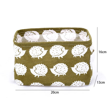 Linen Desktop Storage Box Waterproof Toy Sundries Storage Basket Cosmetic