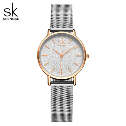 Shengke New Creative Women Watches Luxury Rosegold Quartz Ladies