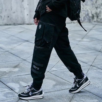 CHAIFENKO Hip Hop Cargo Pants Men Fashion Harajuku Black Harem Pant